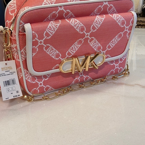 MICHAEL Michael Kors Coral and White Crossbody Bag - Picture 8 of 9